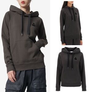 NWT Isabel Marant Etoile Malibu logo hoodie in Faded Black size FR 32 US XXS